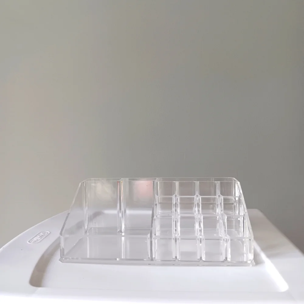Clear Acrylic Organizer Tray Clear Plastic Countertop 3 Inch Height Makeup